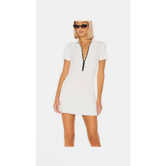 SOLID & STRIPED Dresses & Skirts - NWOT SOLID & STRIPED White Ribbed Zip Mini Dress L